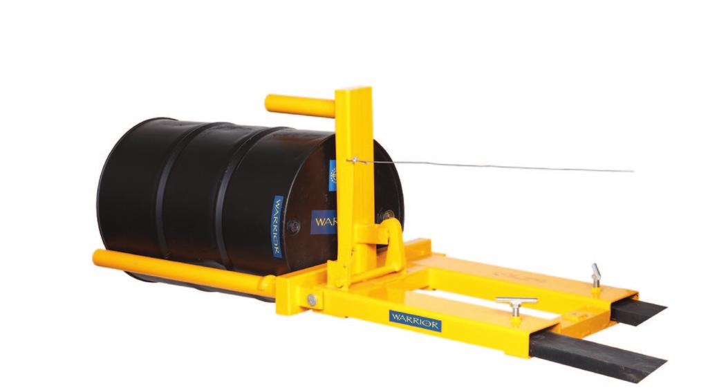 Drum Handling The premier name in materials handling WARRIOR Fork Mounted Drum Tippler Capacity 680Kg For 205 litre steel drums For tipping, pouring etc Converts your