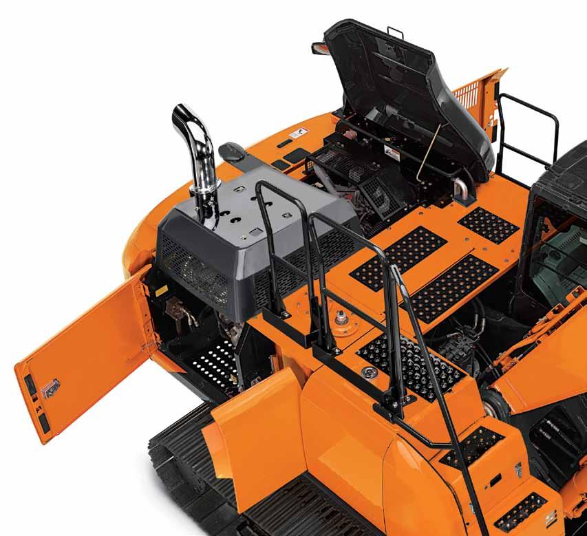 zx250lc-6 / zx300lc-6 ZAXIS DASH-6 construction-class EXCAVATORS EFFICIENT n Upperstructure handrails provide added safety when servicing the
