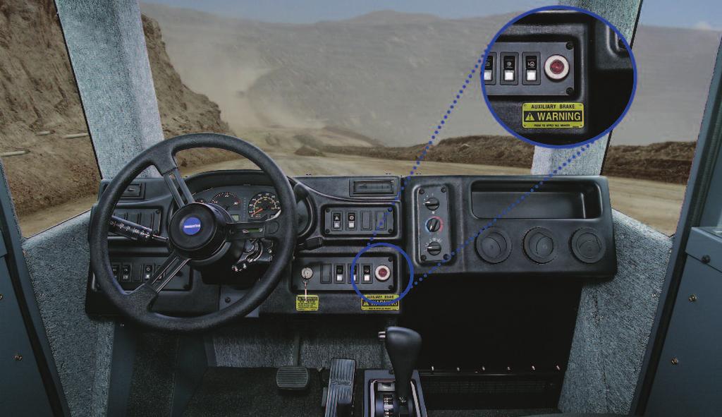 The instrument panel makes it easy to monitor critical machine functions. Machine events are recorded and indicated as service codes. A caution light warns the operator of any problems that may occur.