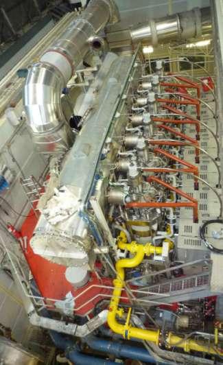 Dual fuel test engine 6RTFlex50DF in Italy 6RT-flex50 Diesel engine installed in engine lab in Trieste, Italy in 2011 One cylinder converted for gas operation for concept development: - Concept and
