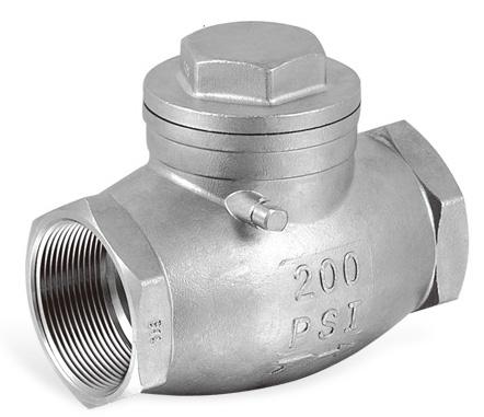 A-690T Class 200 Swing check valve, PN16, PSI200 Threaded ends conform to ANSI B 2.