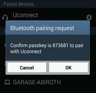 LIGHTS Complete The Android Pairing Procedure: Pairing Request 1.