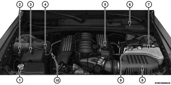 400 MAINTAINING YOUR VEHICLE ENGINE COMPARTMENT 6.