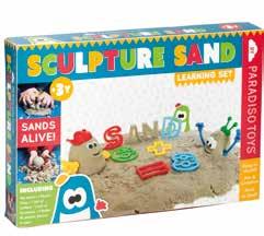 sets /pallet : 1440 n. sets / truck : 47520 T02110 LEARNING SET (1kg sand + moulds) Sculpture sand is super soft and does not dry out.