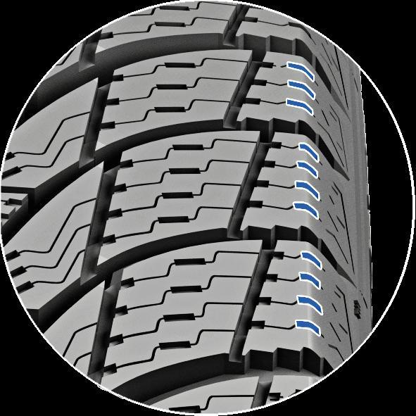 LATERAL GROOVES ensure efficient heat removing increasing tyre life.