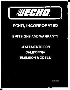 GRASS TRIMMER/BRUSH CUTTER OPERATOR'S MANUAL 9 CONTENTS The ECHO product you purchased has