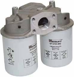 Spin-On Filters SSF24 / 25 Technical Specification Construction Die cast aluminium head Seals NBR (Buna-N ) Port connections Flow rate Working pressure Operating temperature By-pass valve Clogging