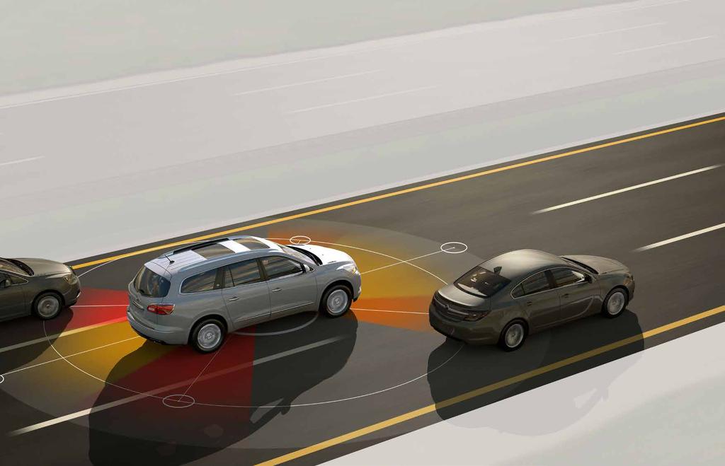 WHEN PROTECTION HAS YOU SURROUNDED FORWARD COLLISION ALERT FRONT CENTER AIR BAG SIDE BLIND ZONE ALERT LANE DEPARTURE WARNING SAFETY Enclave has its priorities in the right place: everywhere.