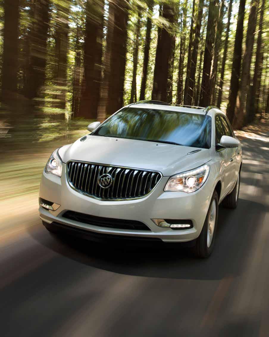 PERFORMANCE WHEN DAYS 27 ARE SEIZED Enclave delivers a powerfully moving performance, thanks to a 3.6L V-6 engine with direct fuel injection, Variable Valve Timing, 288 hp and 270 lb-ft of torque.