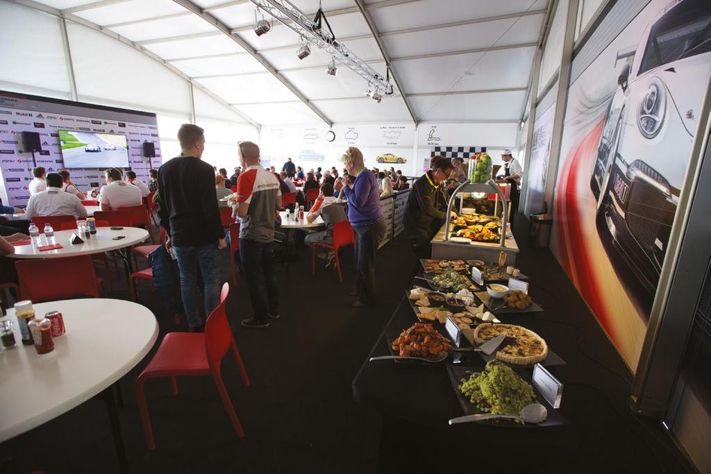 Exceptional race weekend hospitality The Porsche Carrera Cup GB Race Centre is at the very heart of the racing action and is open from Friday