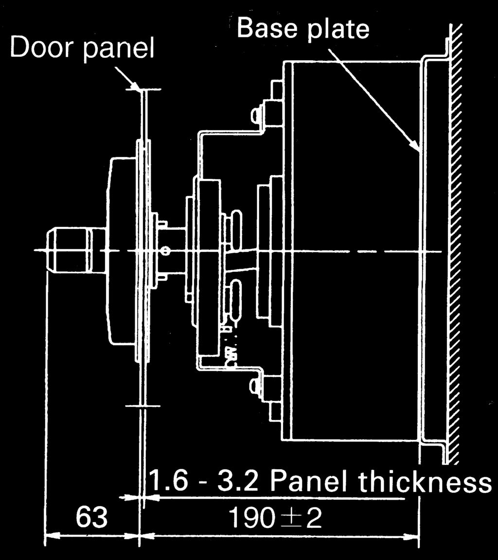 Drilling and cutting of the door panel Drill and cut the door panel as shown in the drawing. 2.