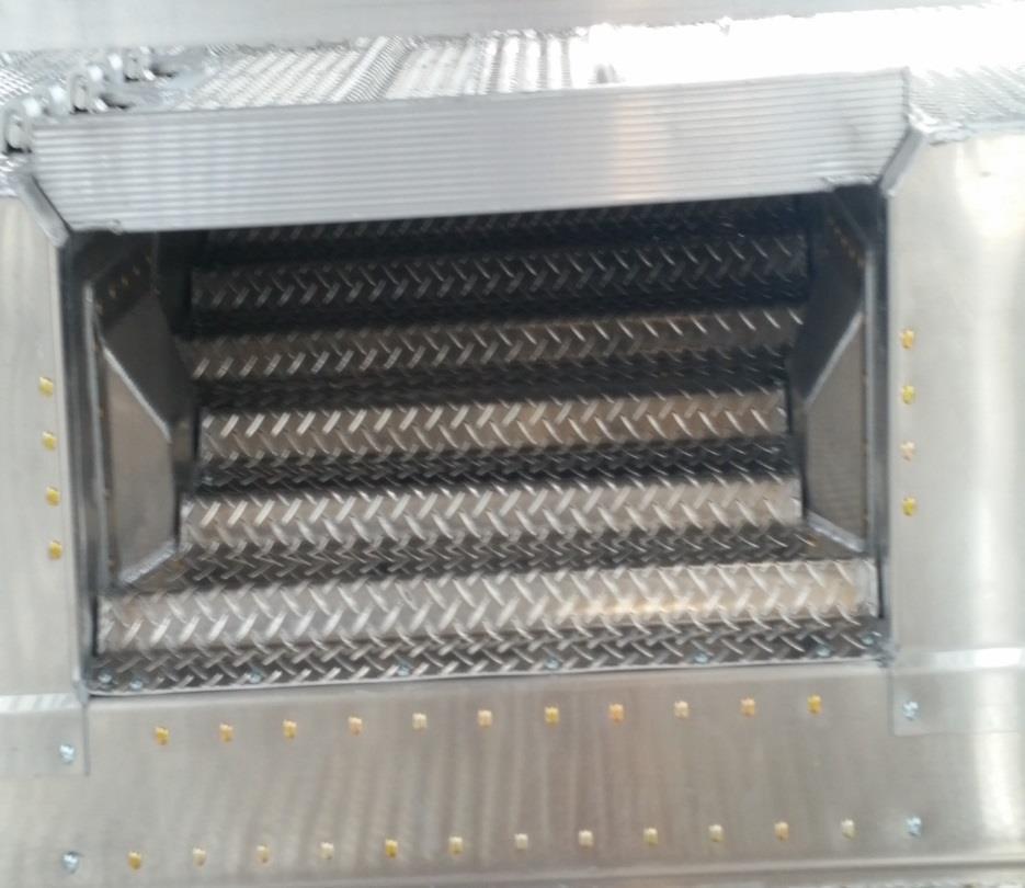 load angle basket chute & reduced belly step- Increased back clearance into the