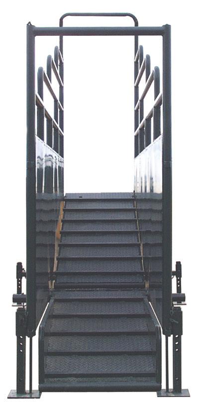 loading chute in place, before loading or unloading animals.