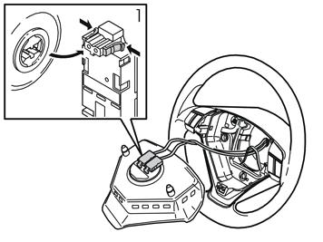 M6400668 3 Insert a screwdriver in the hole on the reverse of the steering wheel, at right angles to the rear surface of the steering wheel Insert a screwdriver as far as possible to determine the