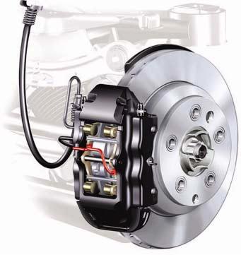 disc diameter (mm) 350 358 330 Front wheel brakes Ventilated brake discs are employed. Brake lining wear is monitored.