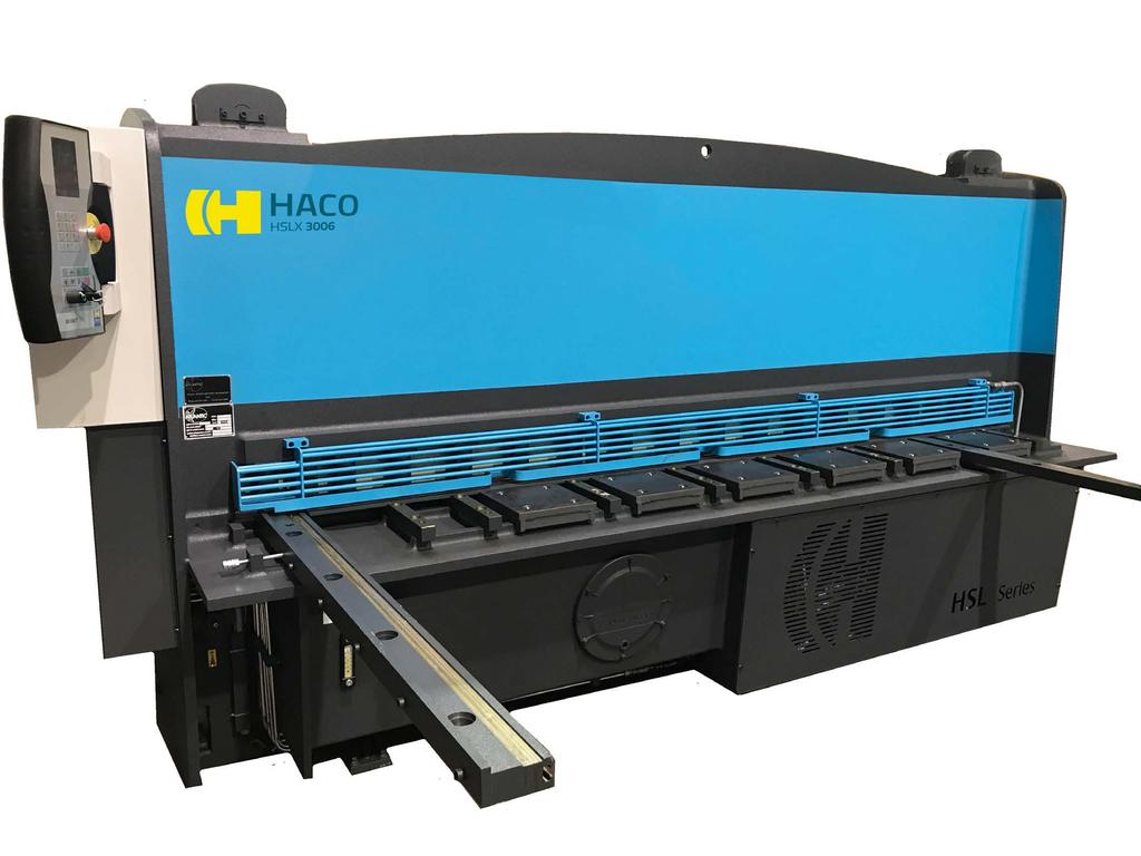 Hydraulics Cutting angle/blade gap adjustment The hydraulic guillotine shears of the HSL range are driven by top mounted cylinders.