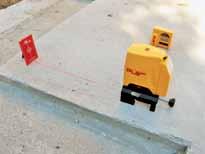 PLS90 SYSTEM INTERIOR-EXTERIOR LAYOUT LASER IDEAL FOR SQUARE LAYOUT IN OUTDOOR OR BRIGHT LIGHT APPLICATIONS Concrete slab or foundations are set up quickly using the PLS90 System.