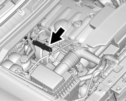 236 Driving and Operating which will prevent engine heater operation at temperatures above 18 C (0 F). Heater Cord Near Coolant Surge Tank, 2.5L L4 Engine Shown, 3.