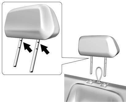 Restraint with the LATCH System earlier in this section. 4. Always reinstall the headrest before the seating position is used by another occupant. To reinstall the headrest: 1.