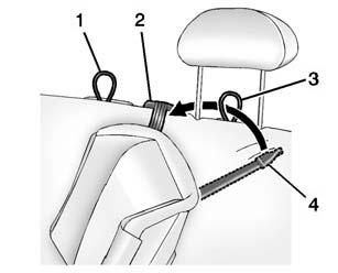 Seats and Restraints 3-43 2. For forward facing child restraints, attach and tighten the top tether to the top tether anchor (loop), if your vehicle has one.