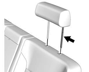 3-44 Seats and Restraints 2.3.2. Route the top tether (4) between the headrest posts, through the loop on the passenger side and behind the inboard headrest post. 2.3.3. Then attach the top tether (4) to the top tether anchor (loop) (1) at the center rear seating position.
