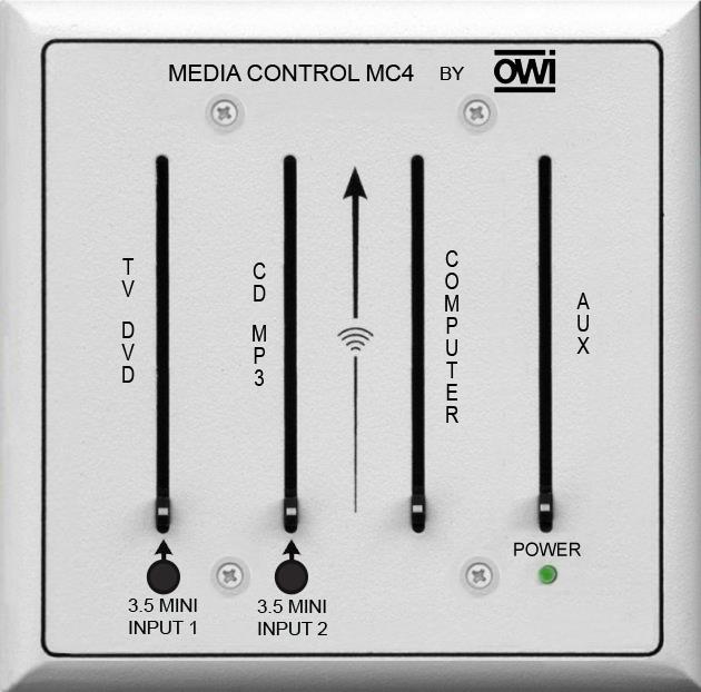 Installation Instructions Model MC4 MEDIA CONTROL by OWI Media Control 4-Channel Mic/Line Audio Mixer in a two gang electrical box