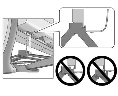 310 Vehicle Care { Warning Raising the vehicle with the jack improperly positioned can damage the vehicle and even make the vehicle fall.