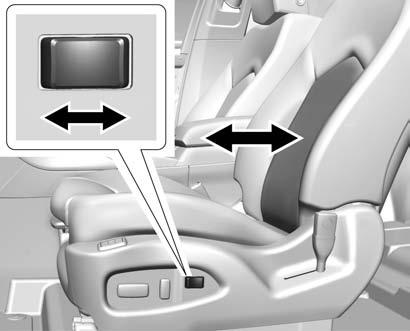 . Raise or lower the entire seat by moving the rear of the control up or down. To adjust the seatback, see Reclining Seatbacks 0 55ii. To adjust the lumbar support, see Lumbar Adjustment 0 54ii.