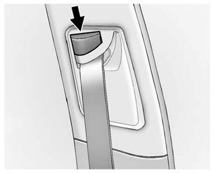 3-16 Seats and Restraints Adjust the height so that the shoulder portion of the belt is on the shoulder and not falling off of it. The belt should be close to, but not contacting, the neck.