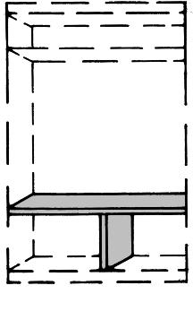 0 cm high); 2 constructional shelves 48 cm wide (fitted optionally left or right) for 78 cm width: for 88 cm width: for 98 cm width: 48 cm wide compartment with 2 constructional shelves; 28 cm open