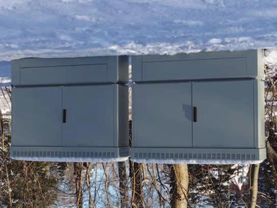 Cabinets Outdoor ServicePLUS VDSL fixed network VDSL distribution cabinet Case based on a "modular" frame and double-walled outer cladding Cooling via controlled fans in case top panel.