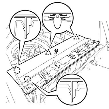 15. Remove the rear No. 2 floor board sub-assembly. (1) Disengage the 2 claws and 2 clips, and remove the rear No. 1 floor board sub-assembly. 16. Remove the rear No. 1 floor board. (1) Remove the bolt.