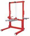 25R35-48/95R57 517 3554 EM repair stand, with hoisting winch (manual) Total access to the tyre. Working height of the tyre is adjusted by specially geared hand crank.
