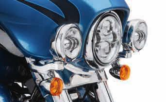 Auxiliary Lamp Bulbs and Bullet Turn Signal Kits sold separately. 69818-06 Chrome. 68000042 Gloss Black. Fits 97-13 Electra Glide models (except FLHX and Trike) and 94-13 Road King models.