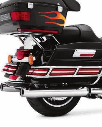 LIGHTING 659 Decorative LED Lighting B. ILLUMINATED FAIRING ACCENT TRIM* Sweeping chrome trim dresses the Electra Glide fairing for a distinctive, yet functional look.