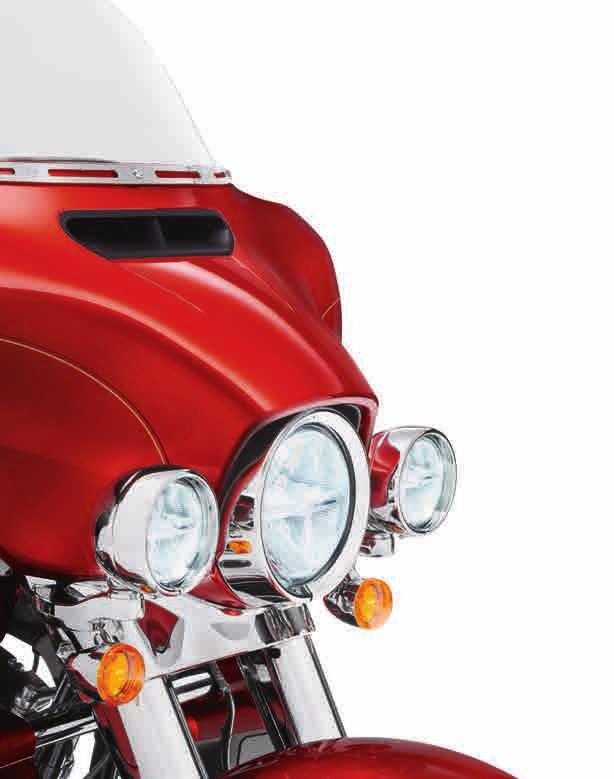 634 LIGHTING A BRIGHT IDEA Whether you want to grab a little more attention on the boulevard or light up the dark desolate highway, Harley-Davidson LED lighting will get you noticed.