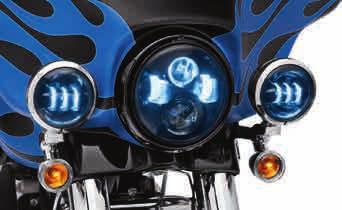 636 LIGHTING Headlamps LED DAYMAKER LED LAMPS Cut through the night. Harley-Davidson LED Lamps are brighter and whiter in color and provide a superior light pattern over standard incandescent lamps.