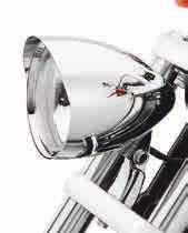 640 LIGHTING Headlamp Shells A. BILLET HEADLAMP SHELL Add style and substance to the front fork with this bulletshaped Headlamp Shell.