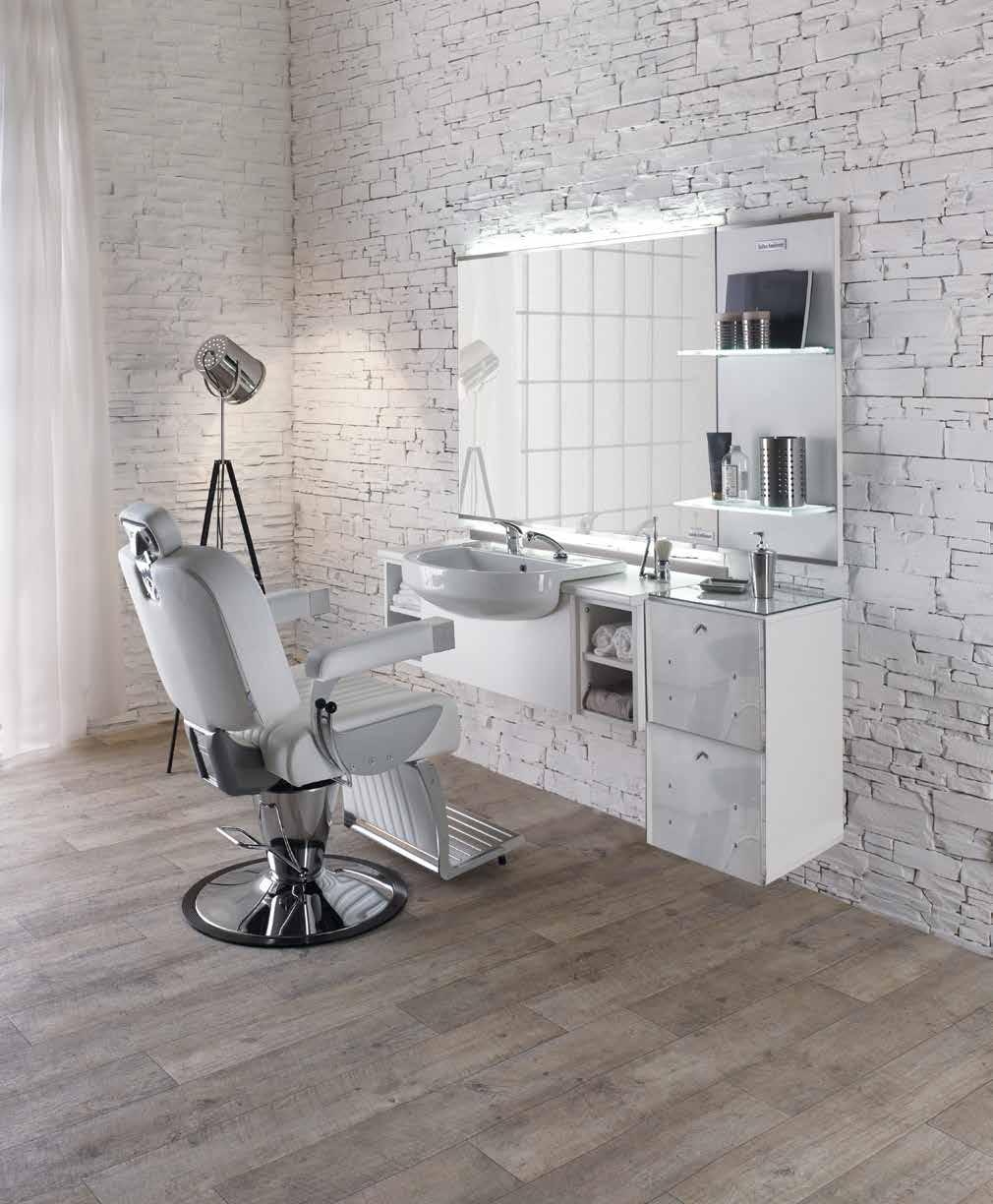 barber area To celebrate the success of 2014 s best-selling barber chair, the name of the Philippe chair will now be the Exécutif.