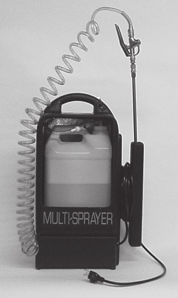 Multi-Sprayer Ideal For: (Now also available in cordless rechargeable models) Carpet & Upholstery Pre & After Sprays Ceiling Cleaning Janitorial Sprays Carpet Restoration Applications Also
