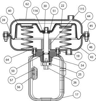 Instruction Manual Baumann Pneumatic Actuators Figure 10. Baumann 54 Actuator, Air-to-Retract (ATR) Figure 11. Baumann 54 Actuator, Air-to-Extend (ATE) E1309 E1308 Table 11.