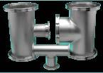 Elbows accommodate turns or alignment considerations for vacuum system design.