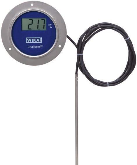 features LC display Versions with sensors for insertion, mounting into a thermowell or with contact bulb for mounting on a pipe surface For all standard thermowell designs Measuring range -40.