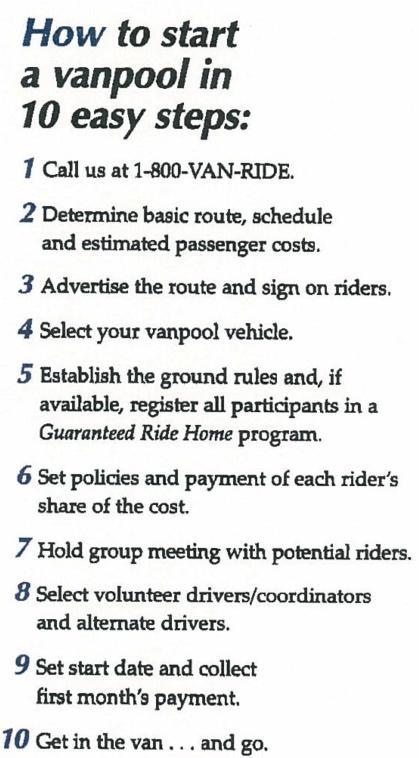 Best Practices Publicizing Vanpooling UrbanTrans North America Page 4 of 10 3.