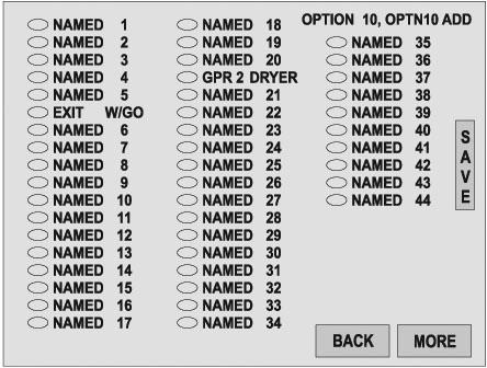 Chapter 5 Operator Interface/Wash Setup Screens Setup Setup / Options Screen Key: The Options buttons navigate to the corresponding Option Setup screen.
