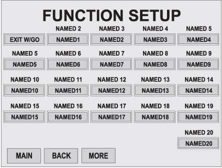 Chapter 5 Operator Interface/Wash Setup Screens Setup Setup / Functions Screen Key: Pressing the