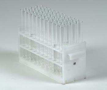Appendix B Racks Code 20 rack For 108 tubes Material: polypropylene Vessels and maximum capacity: 10 x 100 mm (4.