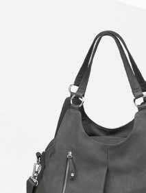 48 travel 1 HaNdBag. Grey. Faux leather. Handles and detachable shoulder strap in genuine leather.