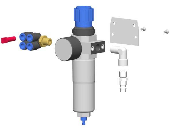 OptiSpray F - filter regulating valve Filter regulating valve unit - complete 1006 038 1 Fixing plate 1006 037 2 Filter regulating valve unit 1006 036 3 Countersunk-head screw - M4x8 mm 214 647 4