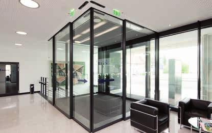 The GEZE automatic folding door system, with the 7 cm drive height characteristic of the Slimdrive series, guarantees maximum passage height for conversions, for example.